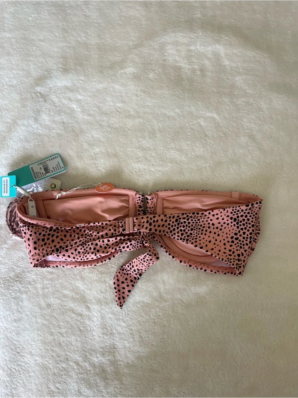 Seafolly Safari Spot in Rose Sands Bandeau Bikini Top